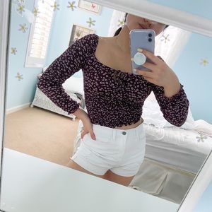 Pacsun Ruched Floral Top